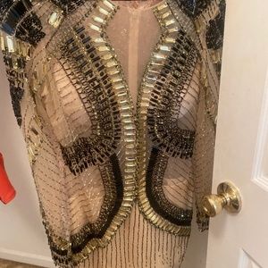 Sheer black/gold stone dress